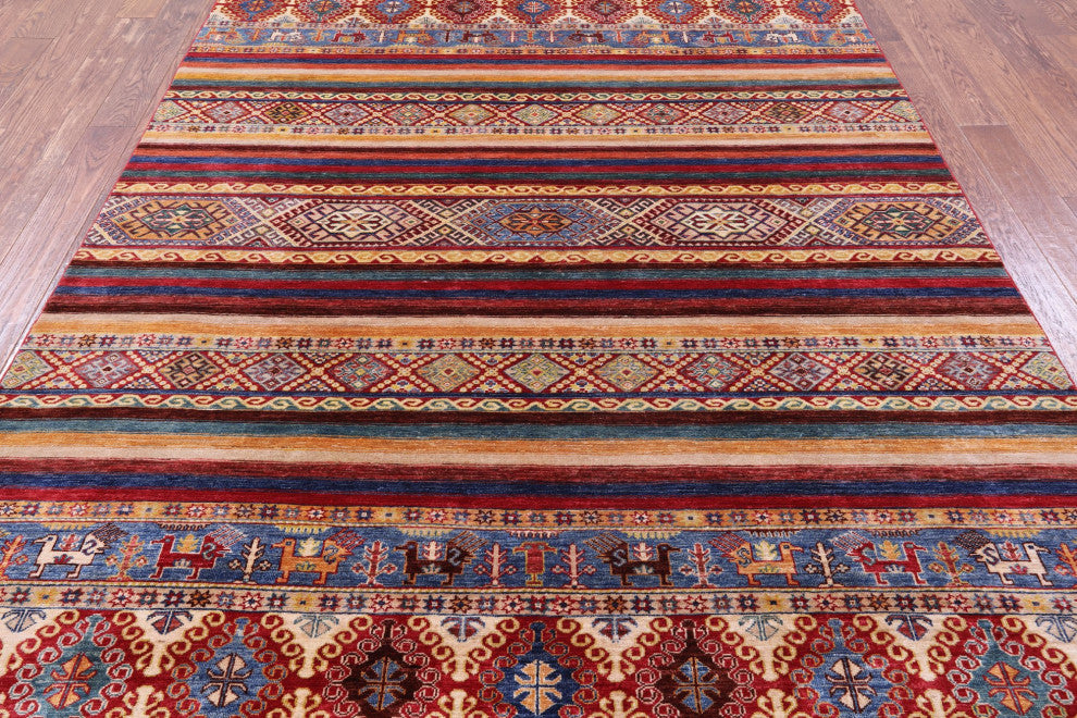 6' 8" X 9' 9" Tribal Persian Gabbeh Hand Knotted Rug Q7580