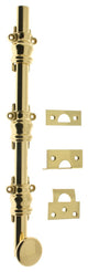 Genuine Solid Brass 12" Ornamental Bolt, Polished Brass
