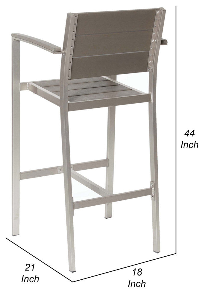Benzara BM287818 18" 4 Piece Outdoor Armchair, Polyresin Backs and Seats