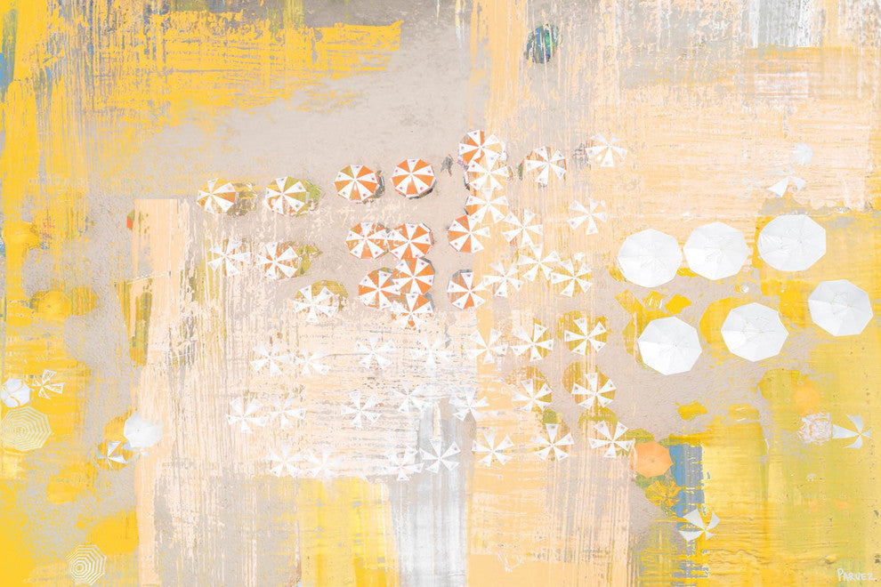 "Candy Umbrellas" Painting Print on Wrapped Canvas, 36"x24"