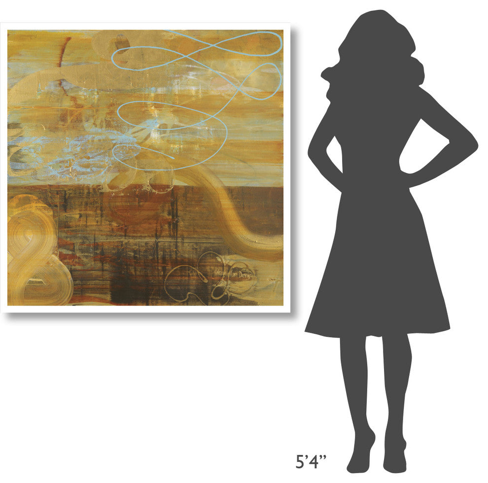 "Golden Ribbons" Digital Paper Print by Joan Elan Davis, 42"x42"