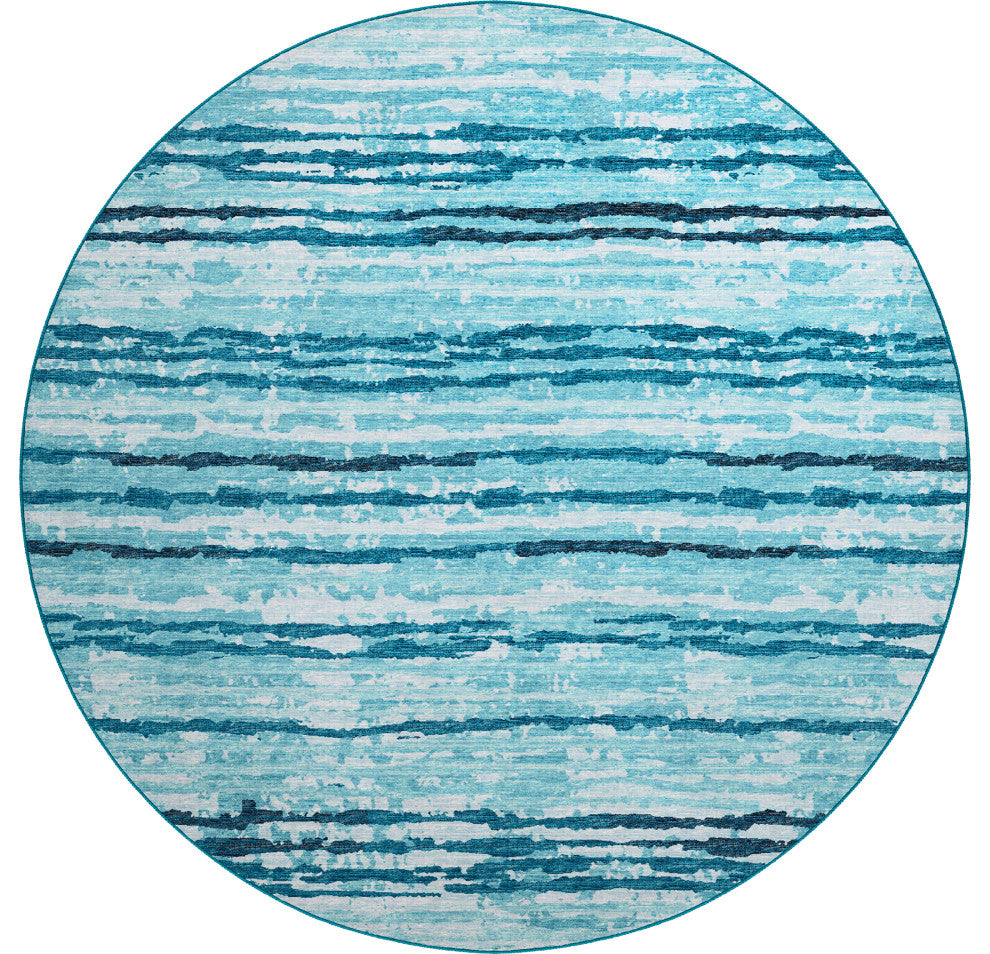 Brisbane BR4 Sky 8'' x 8'' Round Rug