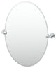 Reveal Frameless Oval Mirror, Chrome, 26.5"