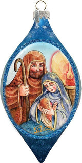 Hand Painted Nativity Glass Ornament Drop