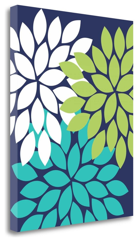 "Trio Flower Burst 28" By Tamara Robinson, Giclee Print on Gallery Wrap Canvas