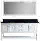 72" Double Bathroom Vanity, White, Square Sink, No Faucet