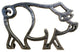 Rustic Silver Cast Iron Pig Shaped Trivet 8"- Decorative Cast Iron, Animal Tr