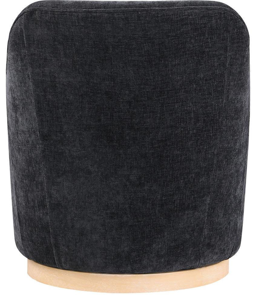 Clarita Swivel Accent Chair, Black, Chenille Fabric
