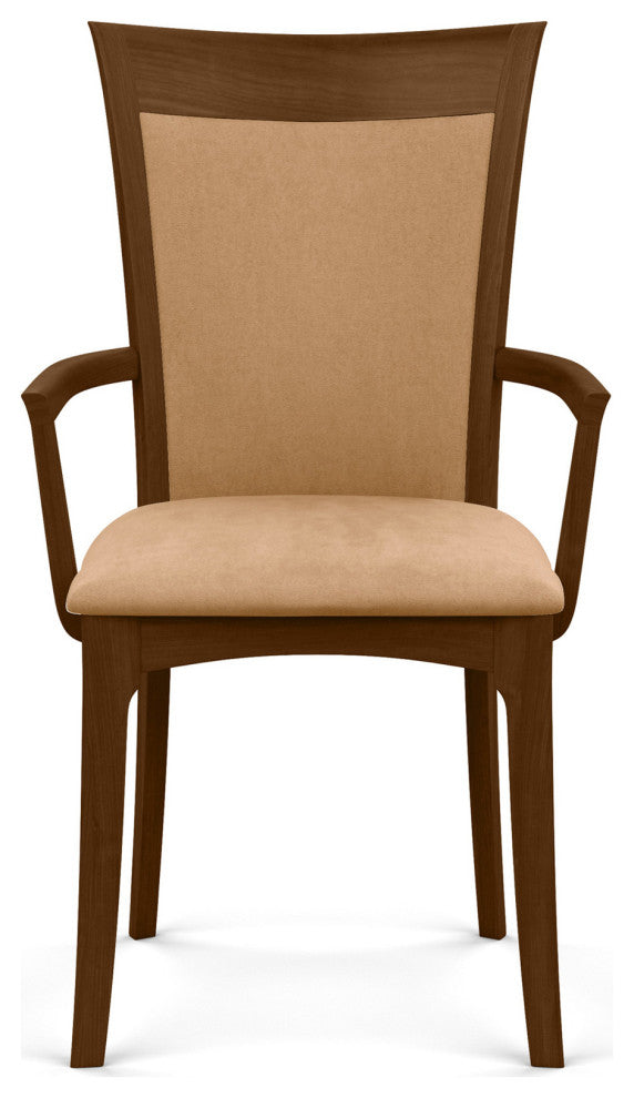 Copeland Morgan Upholstered Armchair, Natural Walnut, Sand Microsuede