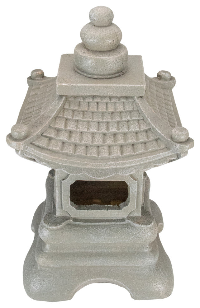 13.5" Dark Gray Pagoda Outdoor Garden Statue