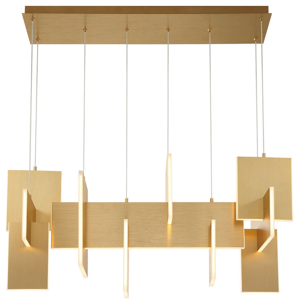 Modern Large Chandelier, Gold