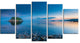 Green Isle at Stony Coast, Large Seashore Canvas Wall Art, 60"x32", 5 Panels