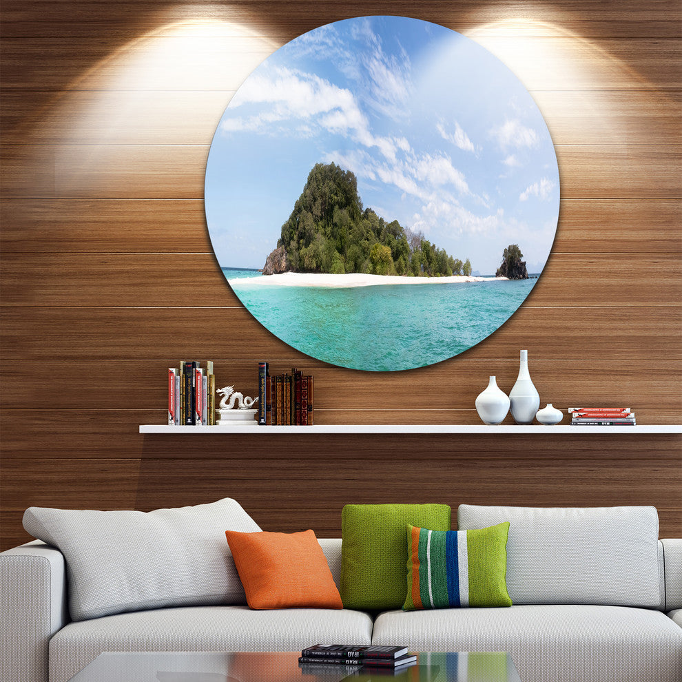 Blue Koh Khai Island Panorama, Seascape Large Disc Metal Wall Art, 36"