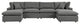 Commix 6-Piece Outdoor Patio Sectional Sofa Charcoal -5585