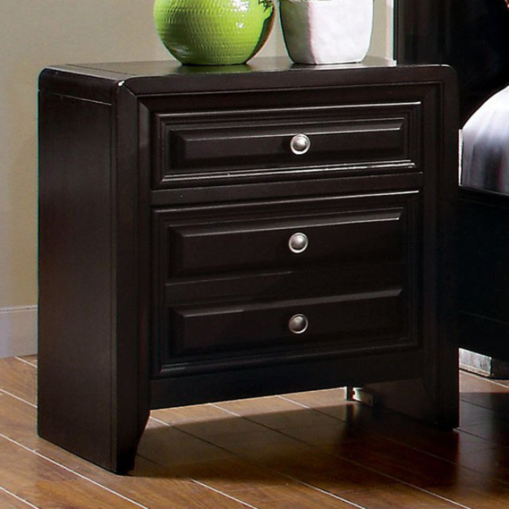 Benzara BM123137 Yorkville Transitional Nightstand, Espresso Finish
