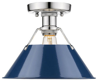 Orwell CH Flush Mount, Chrome With Navy Blue Shade