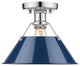 Orwell CH Flush Mount, Chrome With Navy Blue Shade