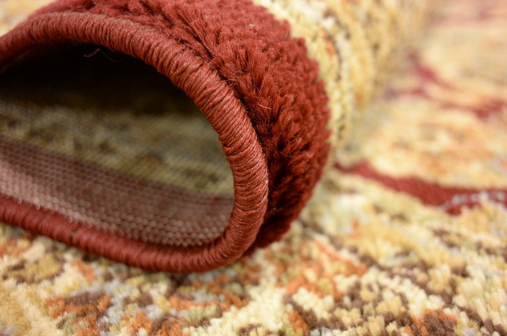 Unique Loom Red Colonial Voyage 4' 0 x 4' 0 Square Rug