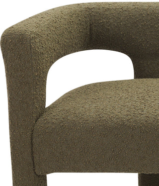 Athena Boucle Fabric Upholstered Bench, Olive