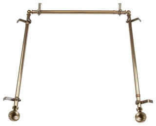 Andre Multi Angle Ceiling Rod 48-84 inch, Antique Brass, Three Sided