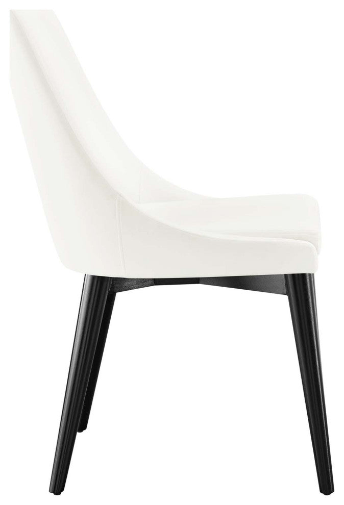 Viscount Accent Performance Velvet Dining Chairs, Set of 2, White