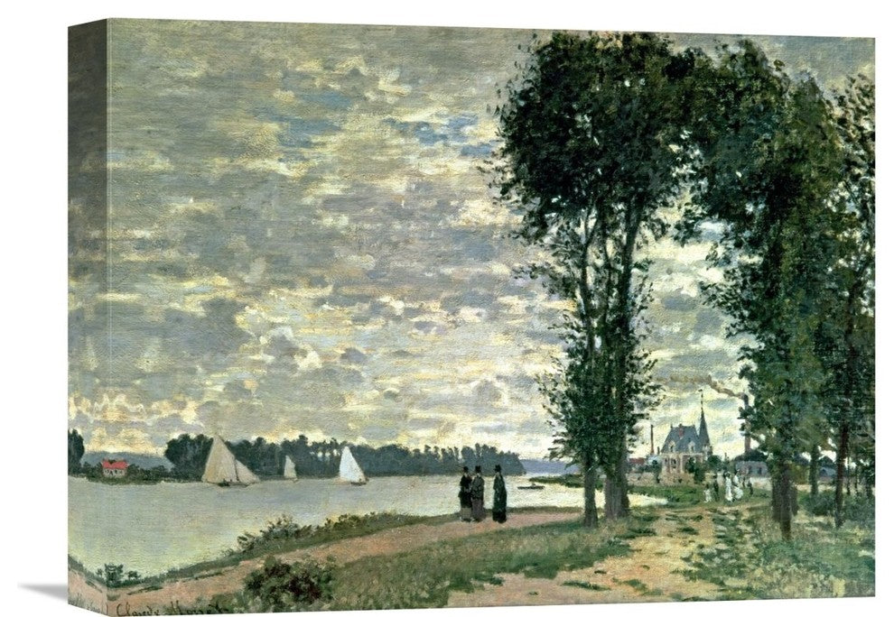 "The Banks of The Seine at Argenteuil" Canvas Giclee by Claude Monet, 16"x12"