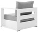 Lounge Chair Armchair, White Gray, Aluminum, Modern, Outdoor Hospitality