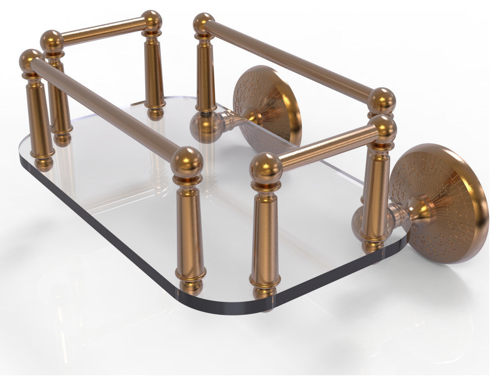 Monte Carlo Wall Mounted Glass Guest Towel Tray, Brushed Bronze