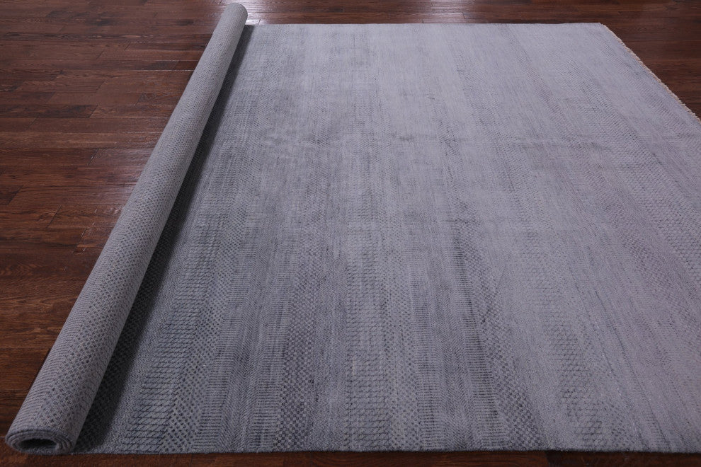 9' 1" X 12' 4" Wool and Silk Savannah Gabbeh Hand Knotted Rug Q6524