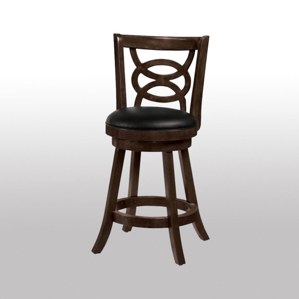 Set of 2 Counter Stools, Espresso and Black