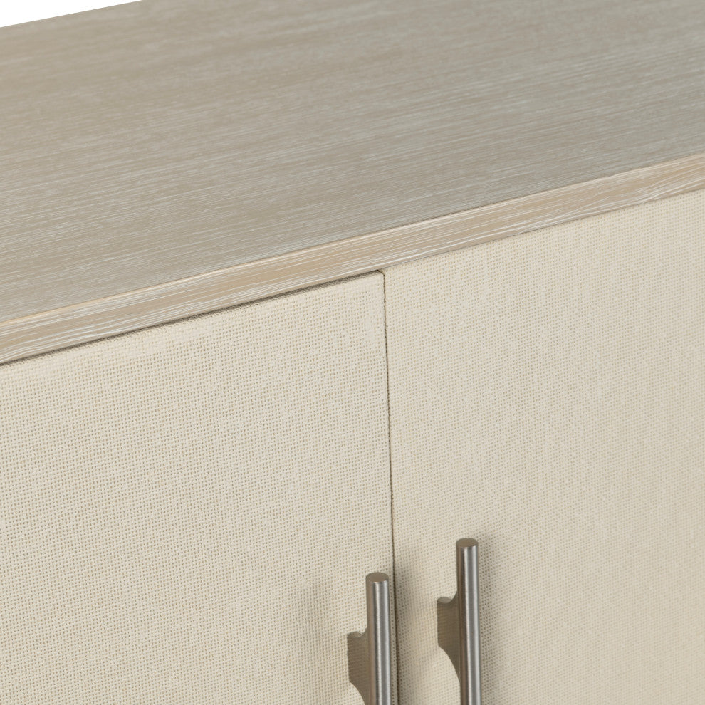 Four Door Media Credenza Sideboard, White