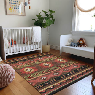 Addison Premium Washable Mayfield AMF178 Brown 5' x 7'6" Rug