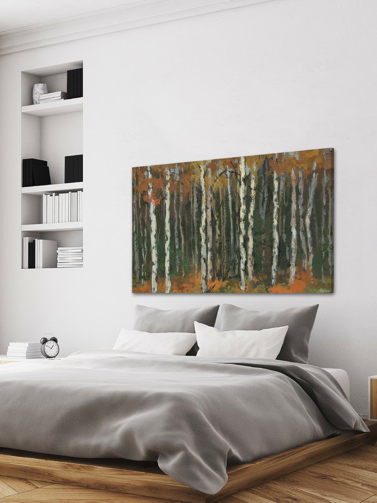 "Autumn Forest" Painting Print on Wrapped Canvas, 60"x40"