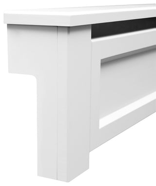 Wood Baseboard Heater Cover, 5' Length, Shaker, Open Endcaps