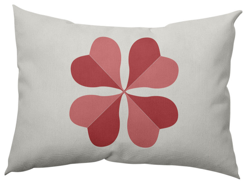 Lucky Clover St. Patrick's Day Decorative Lumbar Pillow, Ligonberry Red, 14x20"