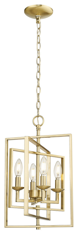 4 Light 14 in. Modern Gold Pendant