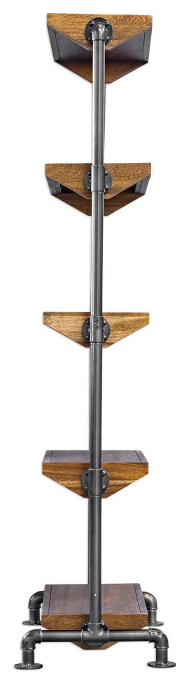 Uttermost 25414 Rhordyn 30"W Five Shelf Iron and Wood Utility - Natural