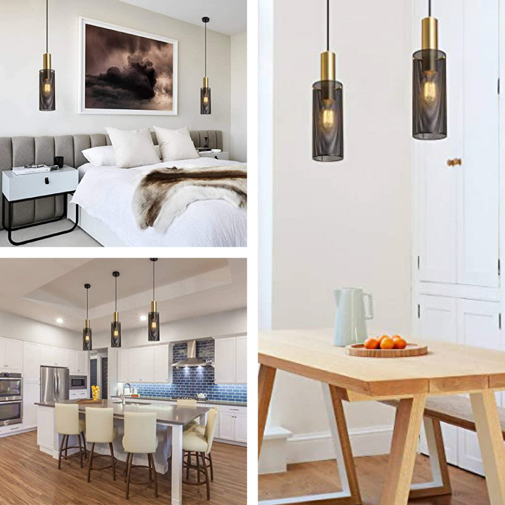 1 Pack black pendant Modern island for kitchen Metal Caged pendant lights