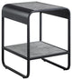 Benzara BM276254 21" Modern End Table With Open Shelves, Gray/Black