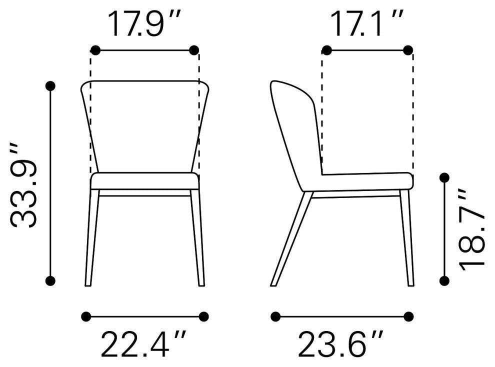 Dining Chair, Set of 2, Steel Metal, Fabric, Gray, Black, Cafe Bistro