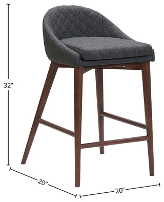Mila Counter Stool, Set of 2, Dark Gray