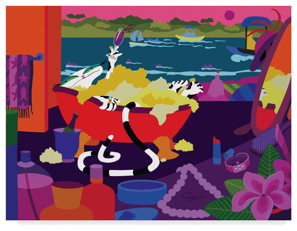 Cindy Wider ''Pamper Cat'' Canvas Art, 47"x35"