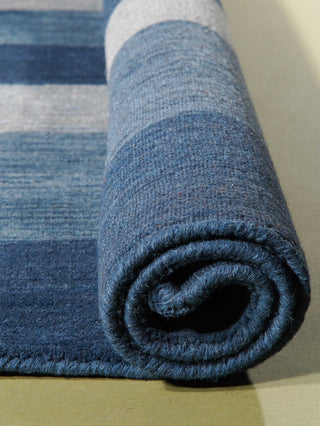 HAND KNOTTED LOOM WOOL ECO-FRIENDLY AREA RUGS-Rectangle,Blue,Contemporary, [Square] 10'x10'