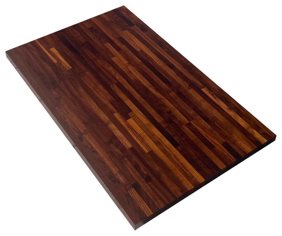 26" Deep Edge Grain Butcher Block Countertop 1.5" Thick, Walnut, 26" X 50"