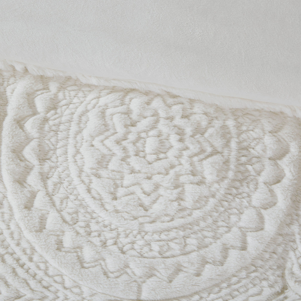 Madison Park Arya Medallion Faux Fur Plush Comforter Mini Set