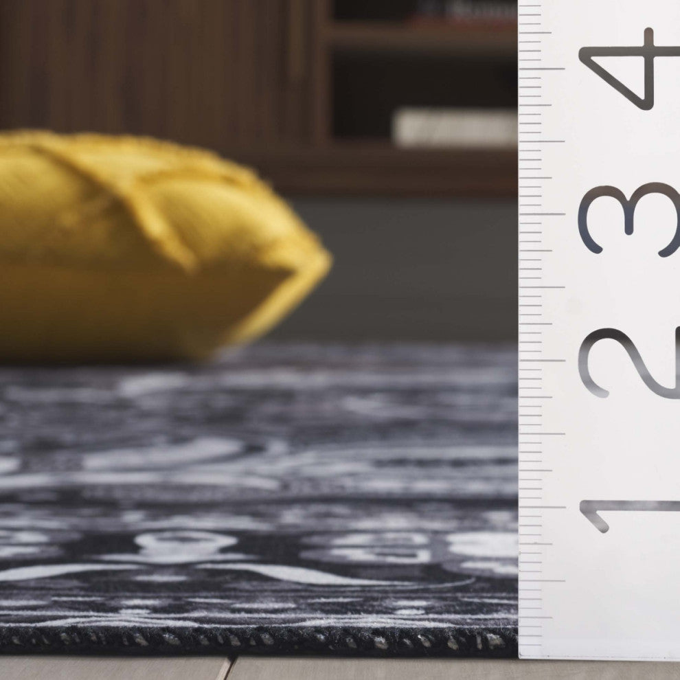 Safavieh Arizona Machine-Washable Collection ARZ178 Rug, Black/Grey, 9'x12'