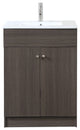 Bathroom Vanity, Dark Paulownia Wood, Textured Finish, 24"