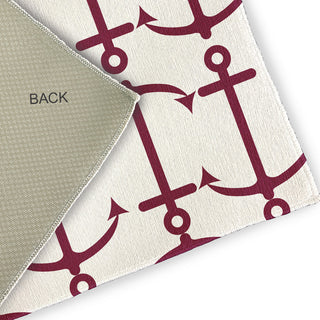 Anchor Pattern Nautical & Coastal Chenille Area Rug