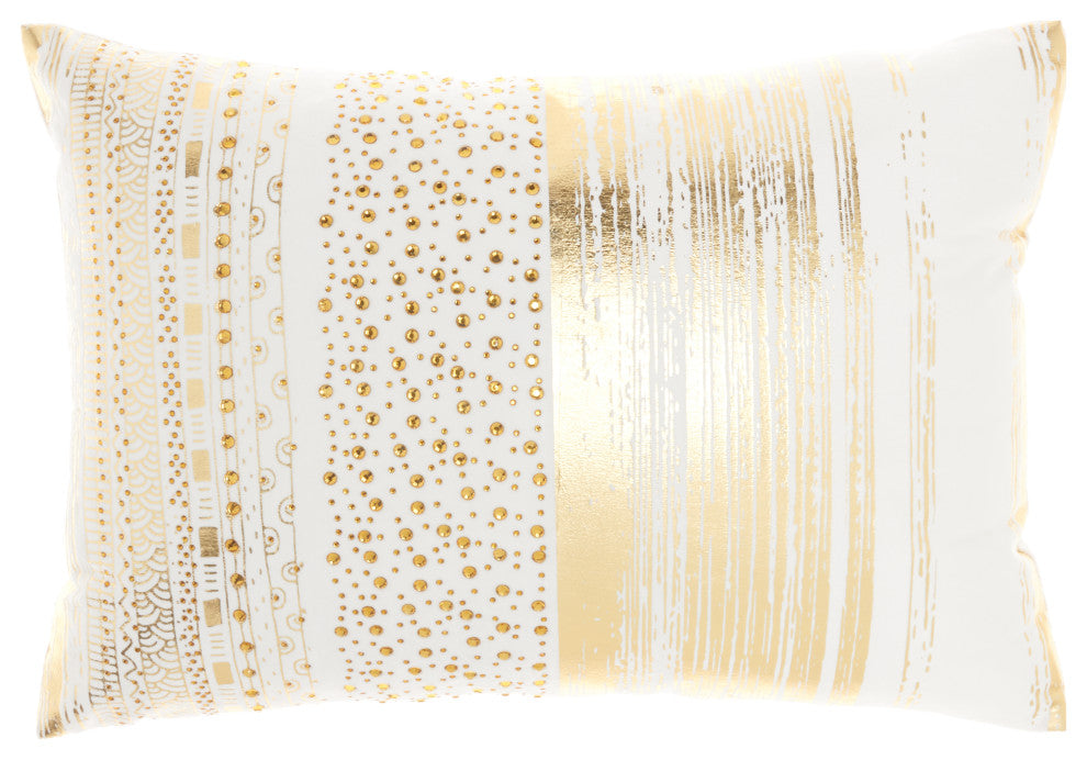 Mina Victory L0293 Throw Pillow, Gold, 14"X20"