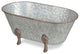 Lavande Metal Tub Decor - Small - Galvanized